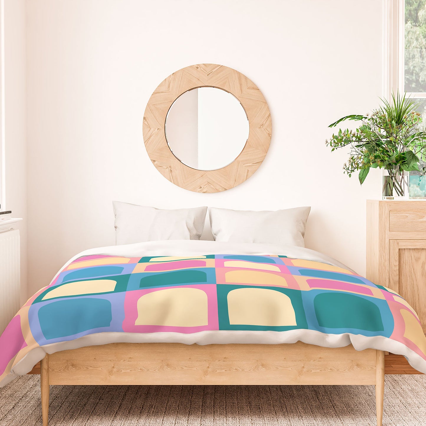Colour Poems Checker Arches I Pastel Tones Duvet Cover