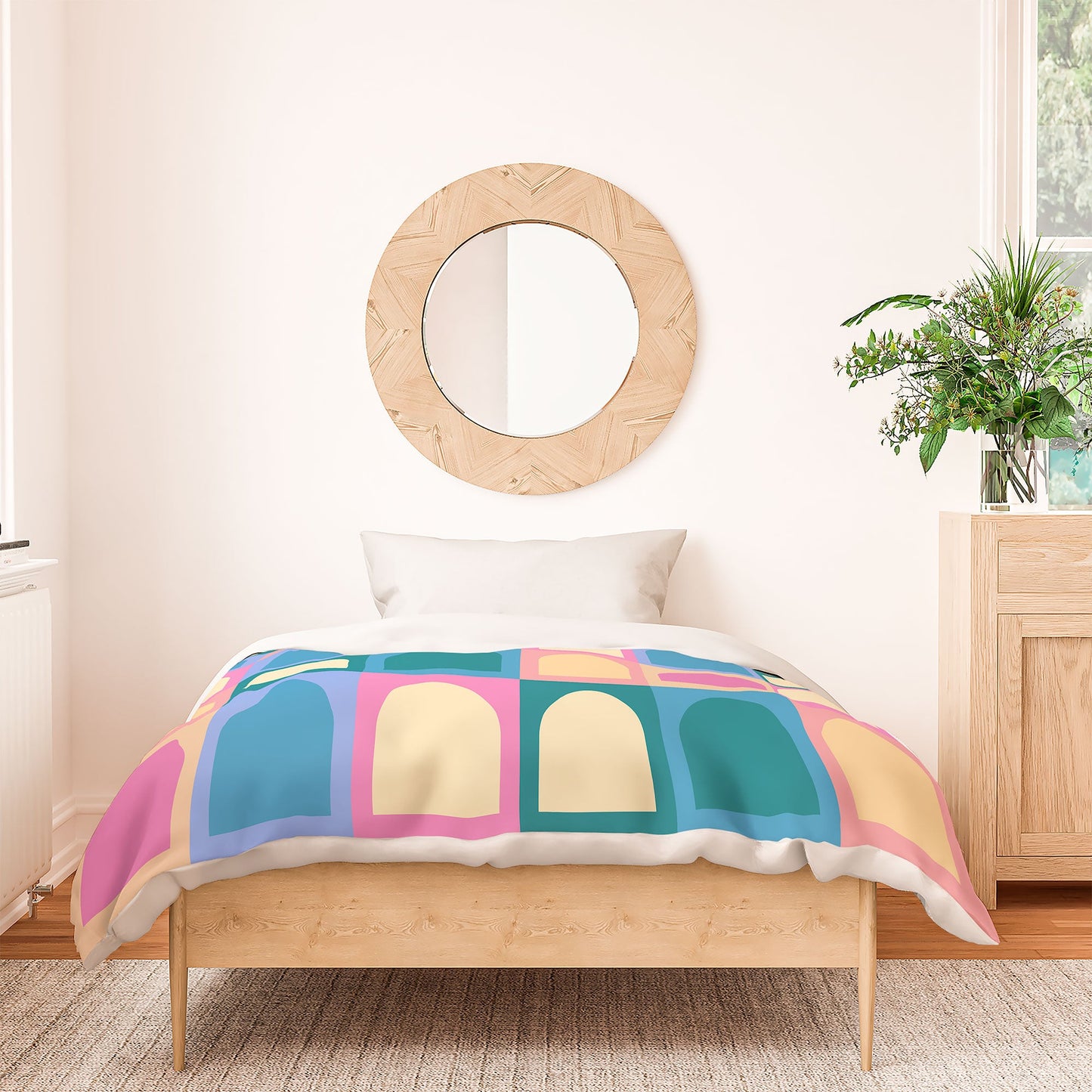 Colour Poems Checker Arches I Pastel Tones Duvet Cover
