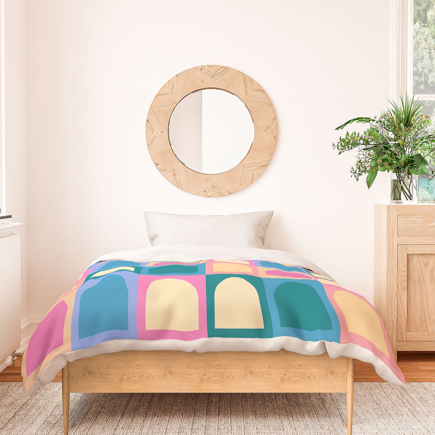 Colour Poems Checker Arches I Pastel Tones Duvet Cover