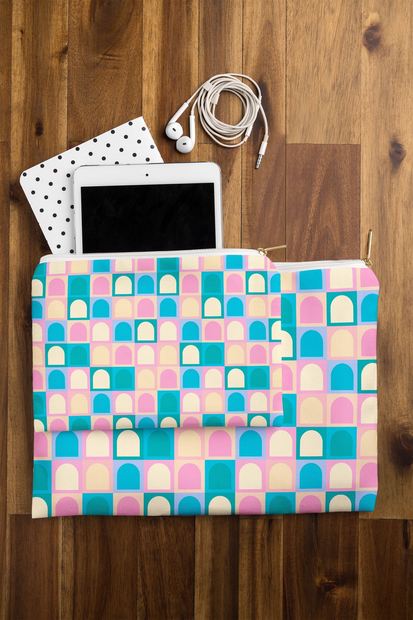 Colour Poems Checker Arches I Pastel Tones Pouch
