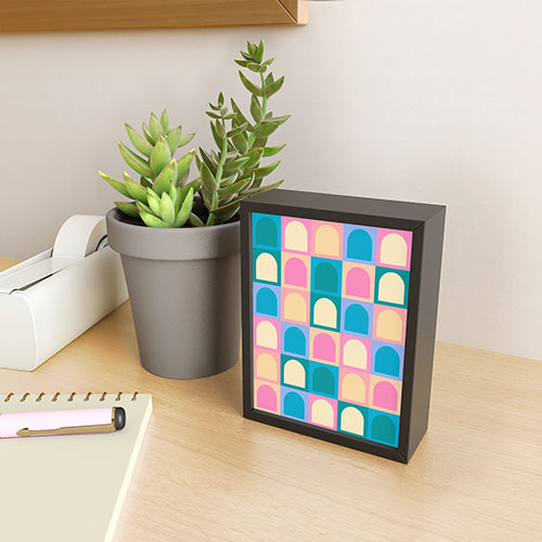 Colour Poems Checker Arches I Pastel Tones Framed Mini Art Print