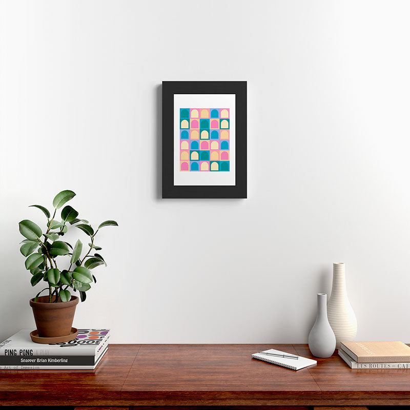 Colour Poems Checker Arches I Pastel Tones Framed Art Print
