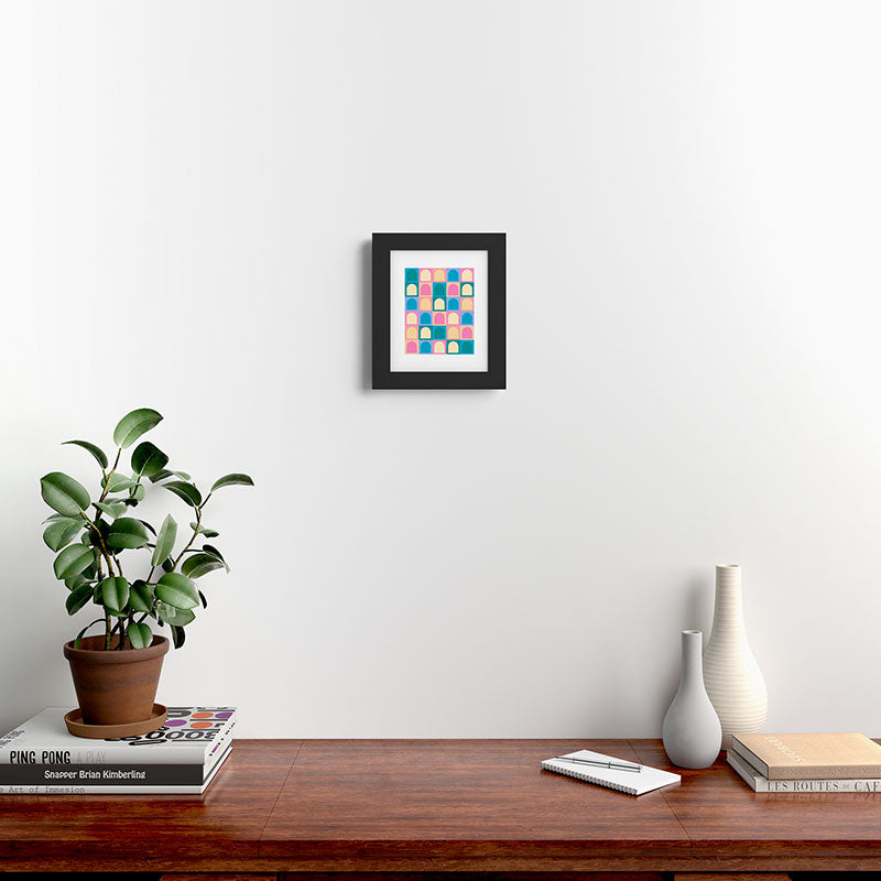 Colour Poems Checker Arches I Pastel Tones Framed Art Print