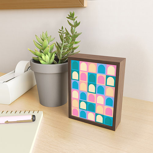 Colour Poems Checker Arches I Pastel Tones Framed Mini Art Print