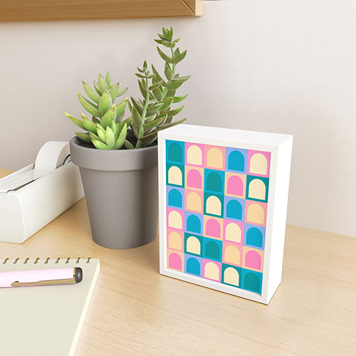 Colour Poems Checker Arches I Pastel Tones Framed Mini Art Print