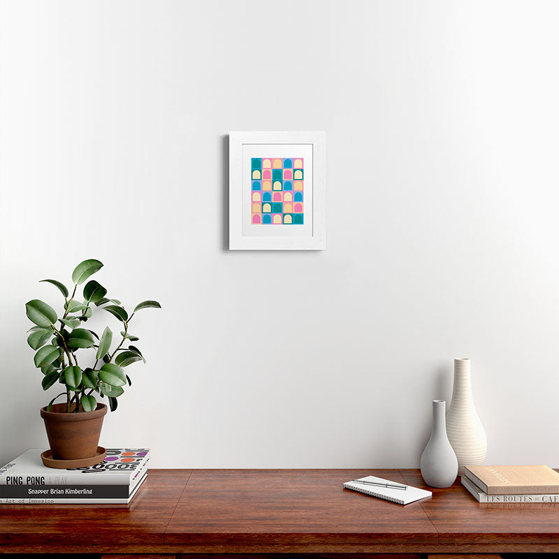 Colour Poems Checker Arches I Pastel Tones Framed Art Print