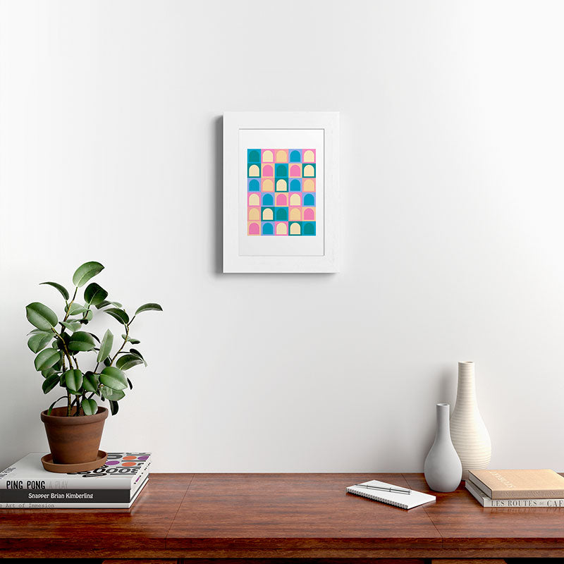 Colour Poems Checker Arches I Pastel Tones Framed Art Print