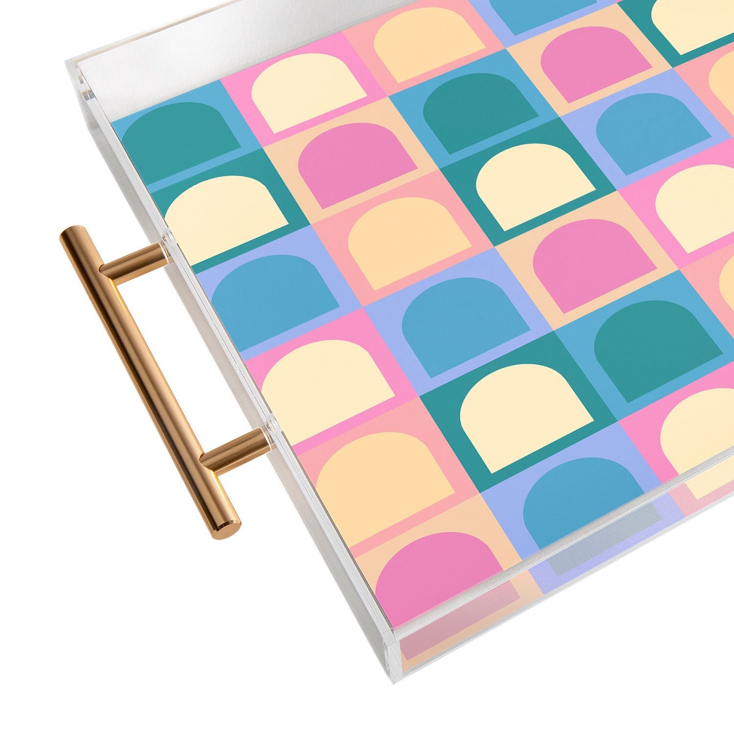 Colour Poems Checker Arches I Pastel Tones Acrylic Tray