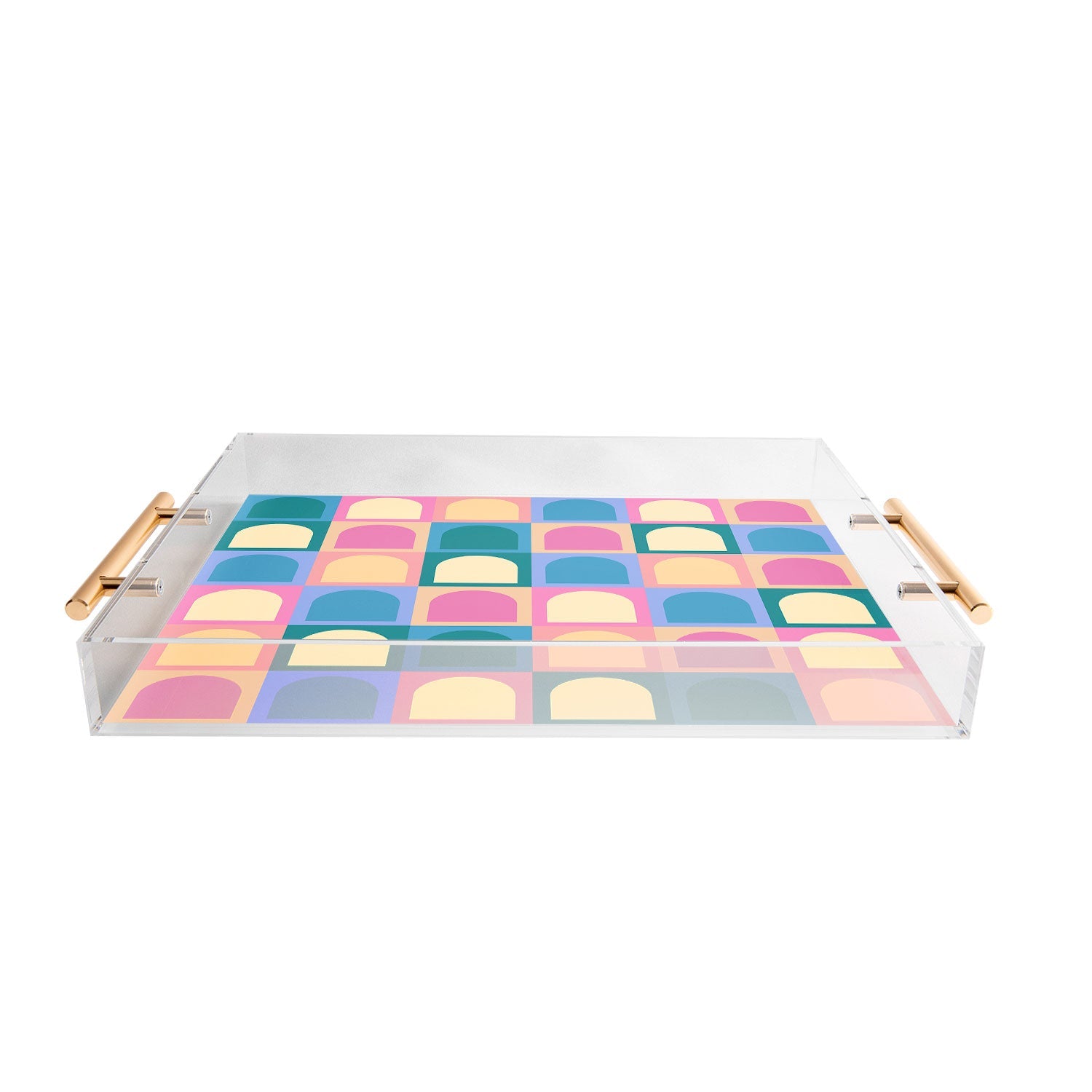 Colour Poems Checker Arches I Pastel Tones Acrylic Tray