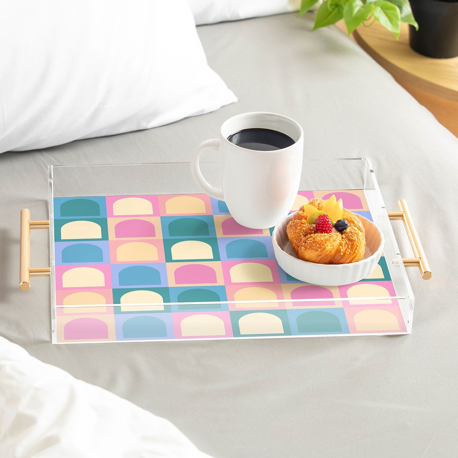 Colour Poems Checker Arches I Pastel Tones Acrylic Tray