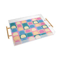 Colour Poems Checker Arches I Pastel Tones Acrylic Tray