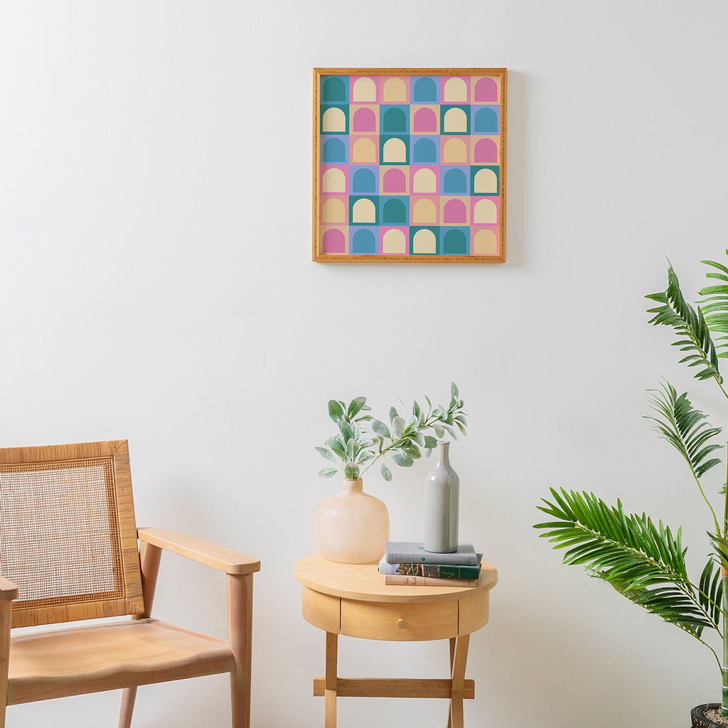 Colour Poems Checker Arches I Pastel Tones Framed Wall Art