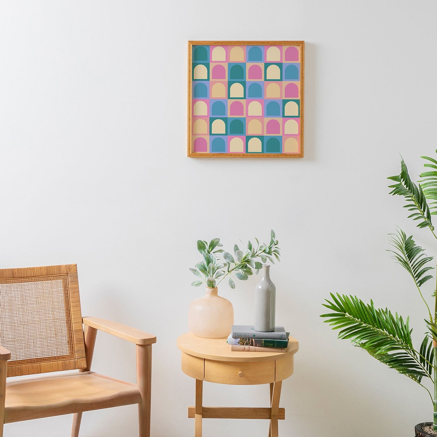 Colour Poems Checker Arches I Pastel Tones Framed Wall Art