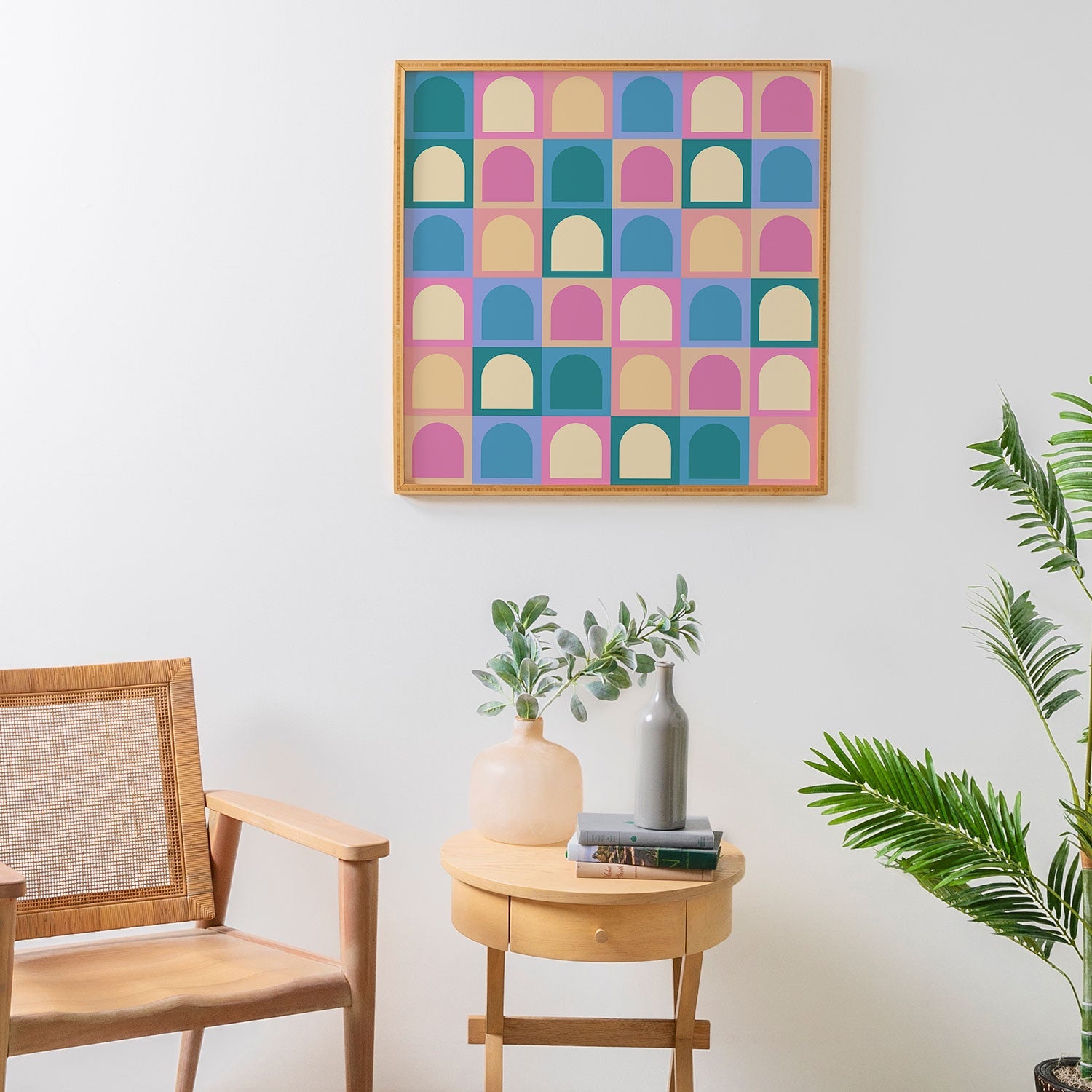 Colour Poems Checker Arches I Pastel Tones Framed Wall Art