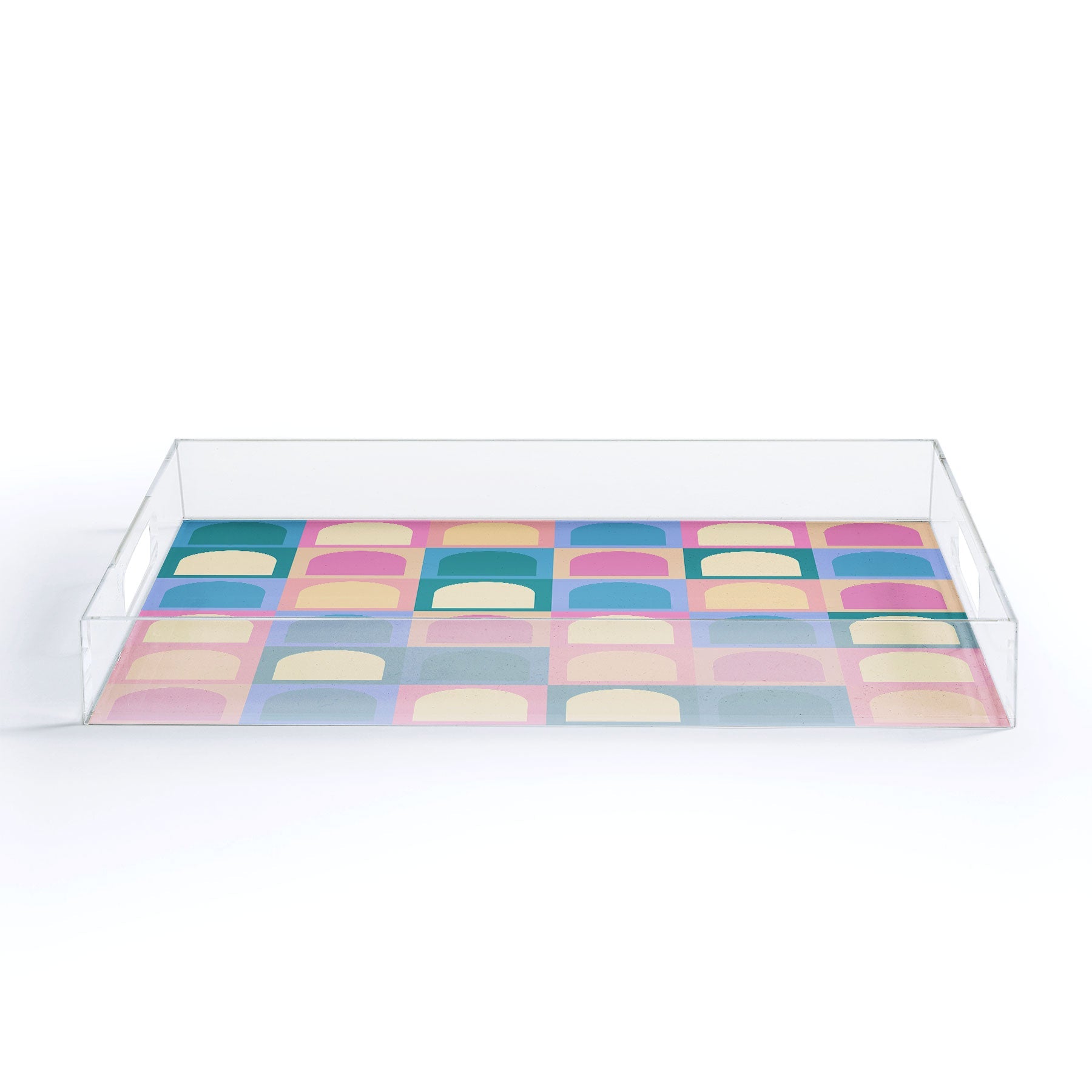 Colour Poems Checker Arches I Pastel Tones Acrylic Tray