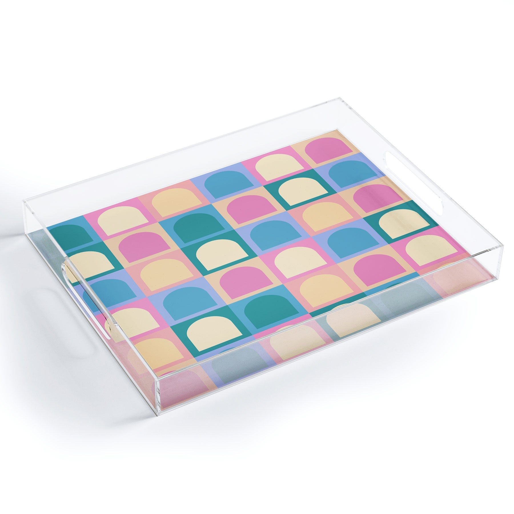 Colour Poems Checker Arches I Pastel Tones Acrylic Tray