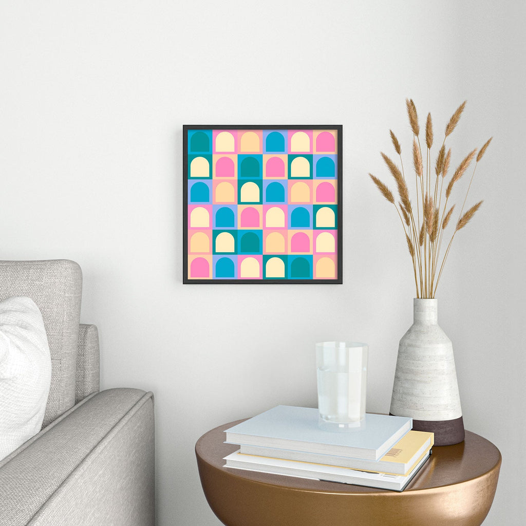 Colour Poems Checker Arches I Pastel Tones Square Metal Framed Art Print