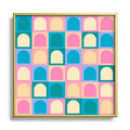 Colour Poems Checker Arches I Pastel Tones Square Metal Framed Art Print