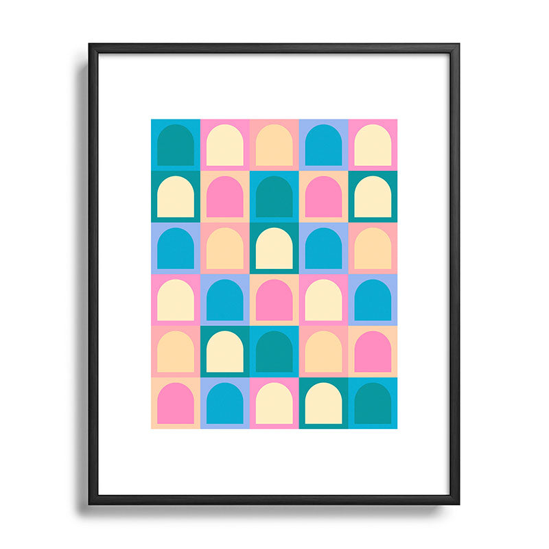 Colour Poems Checker Arches I Pastel Tones Metal Framed Art Print