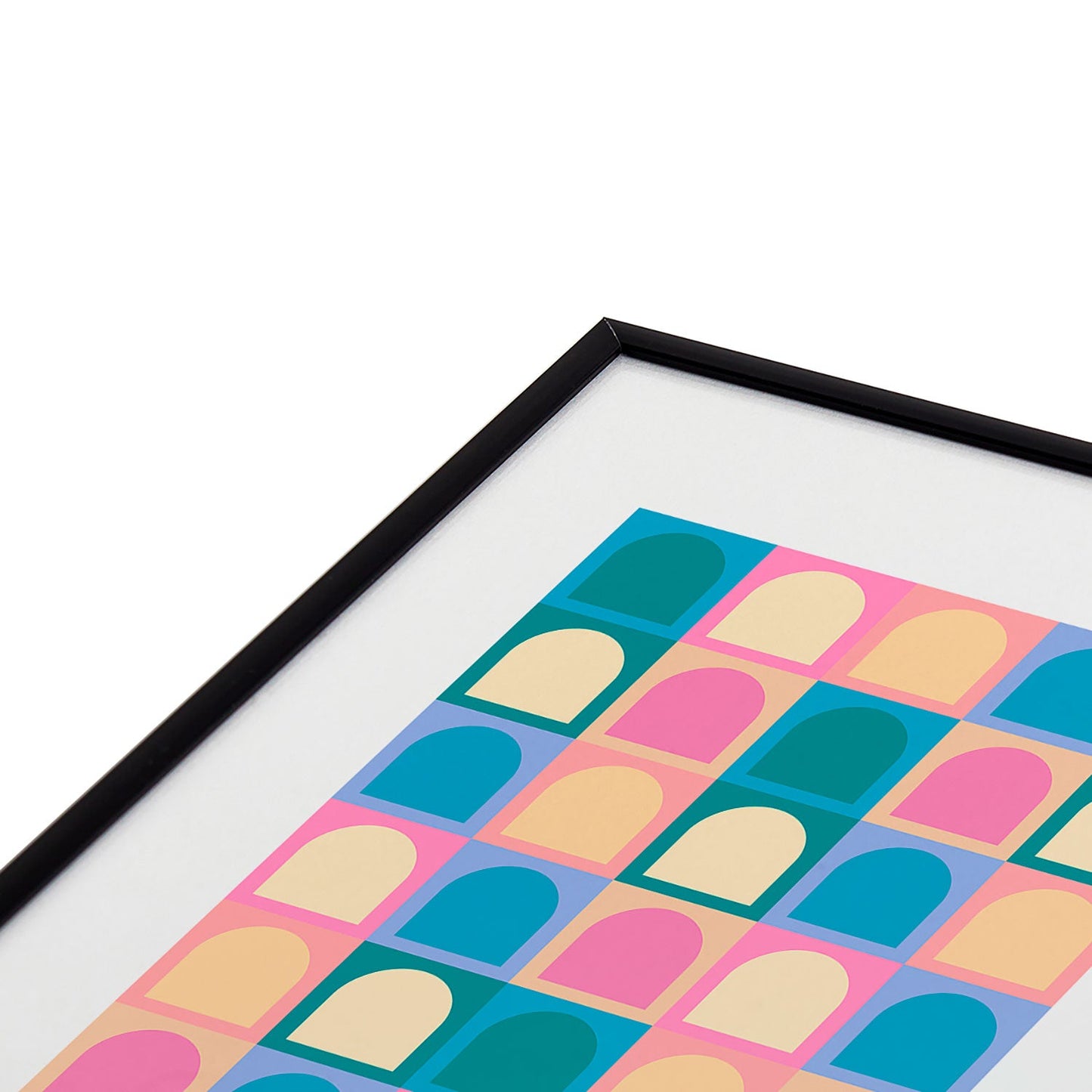 Colour Poems Checker Arches I Pastel Tones Metal Framed Art Print