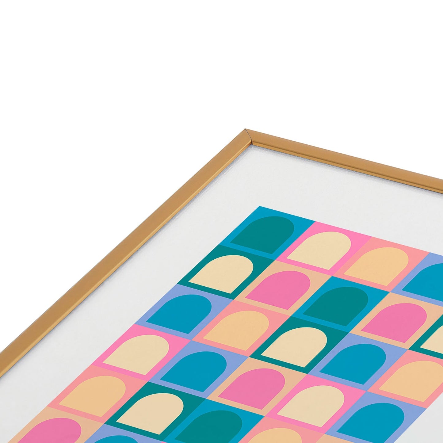 Colour Poems Checker Arches I Pastel Tones Metal Framed Art Print
