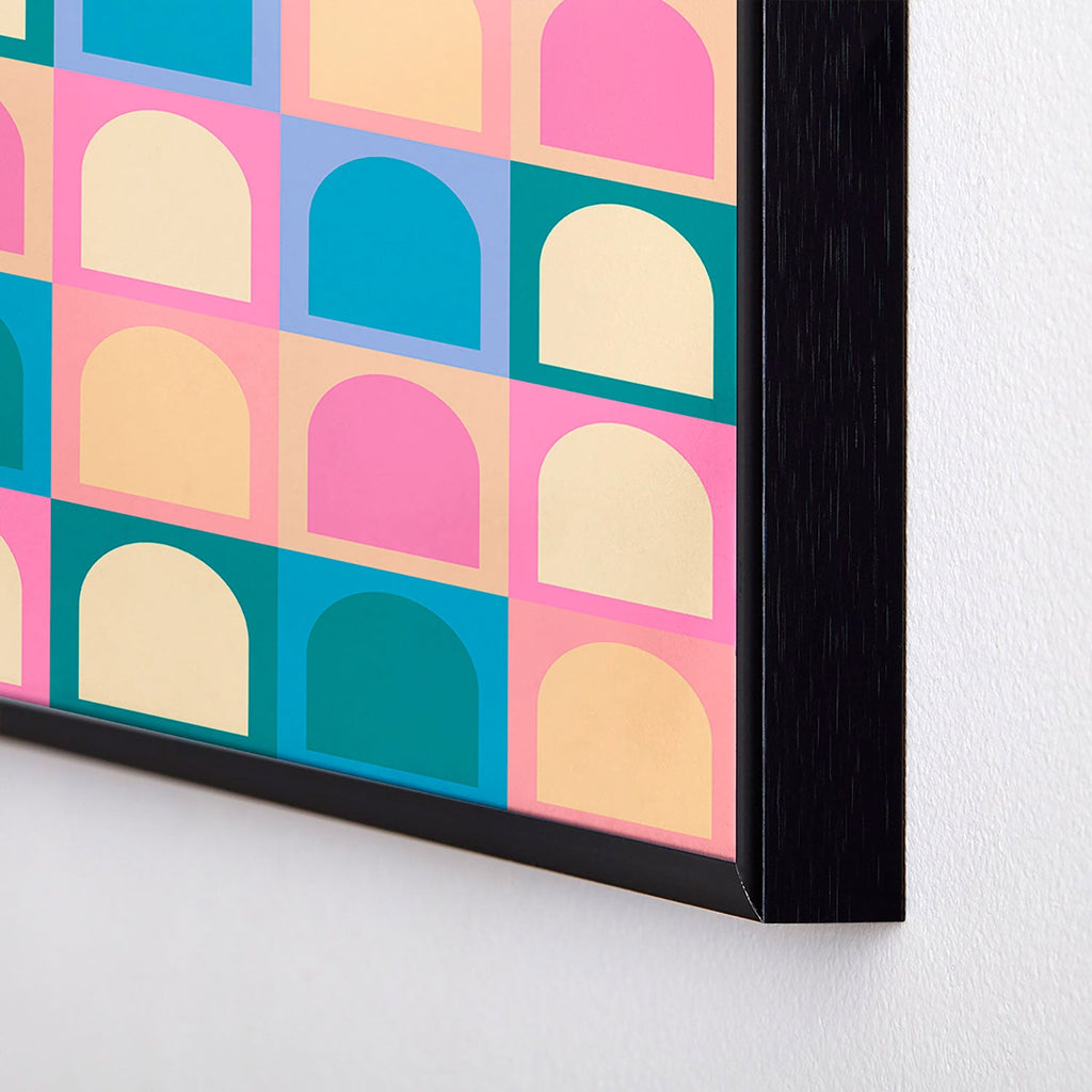 Colour Poems Checker Arches I Pastel Tones Square Metal Framed Art Print