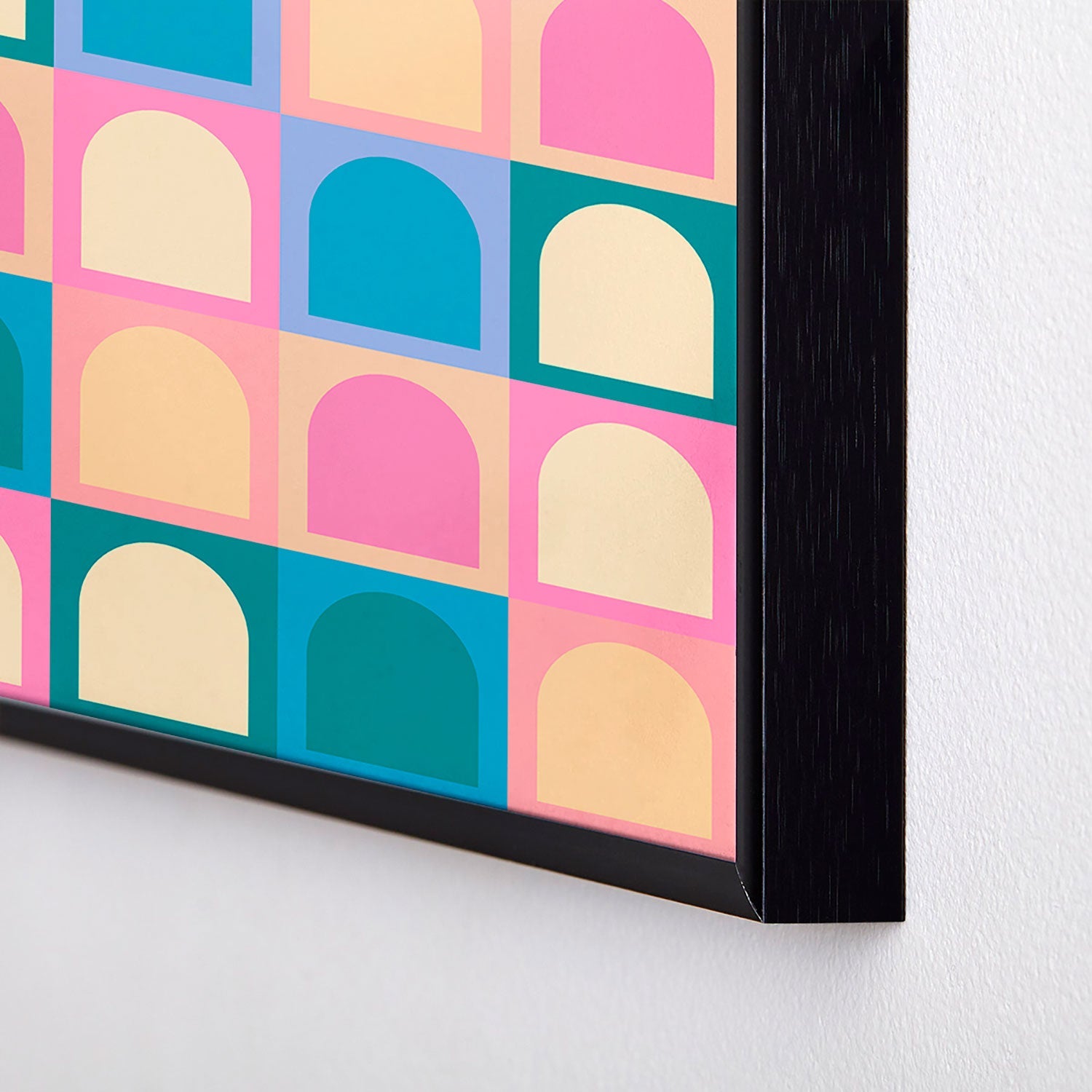 Colour Poems Checker Arches I Pastel Tones Square Metal Framed Art Print