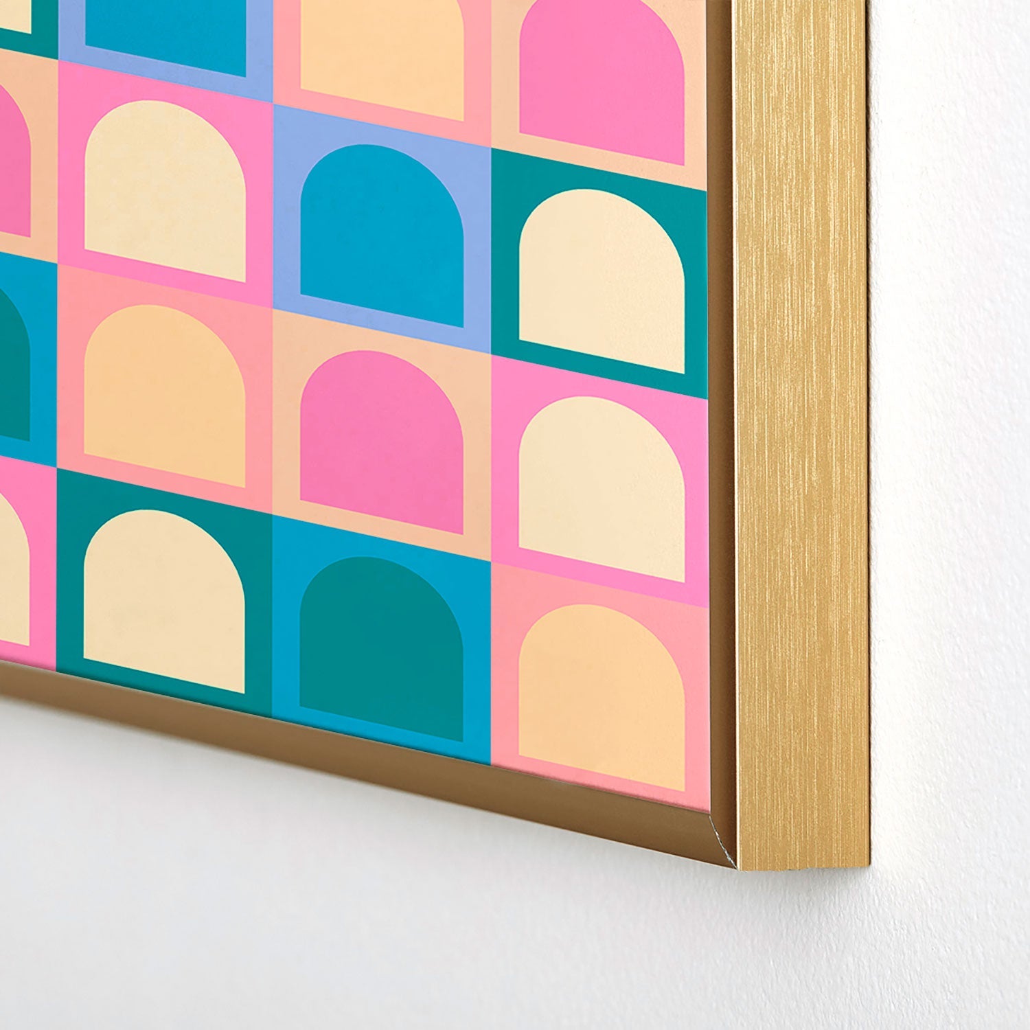Colour Poems Checker Arches I Pastel Tones Square Metal Framed Art Print