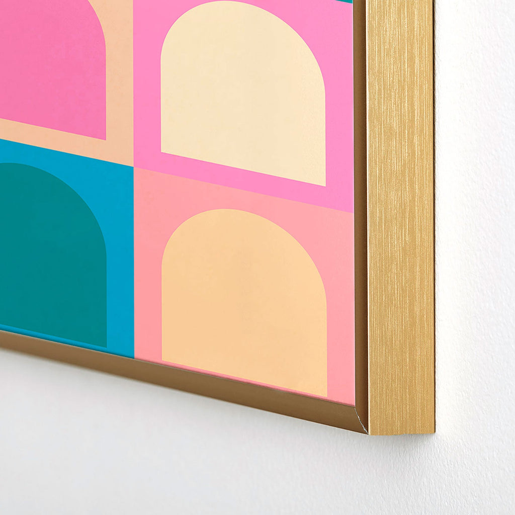 Colour Poems Checker Arches I Pastel Tones Square Metal Framed Art Print