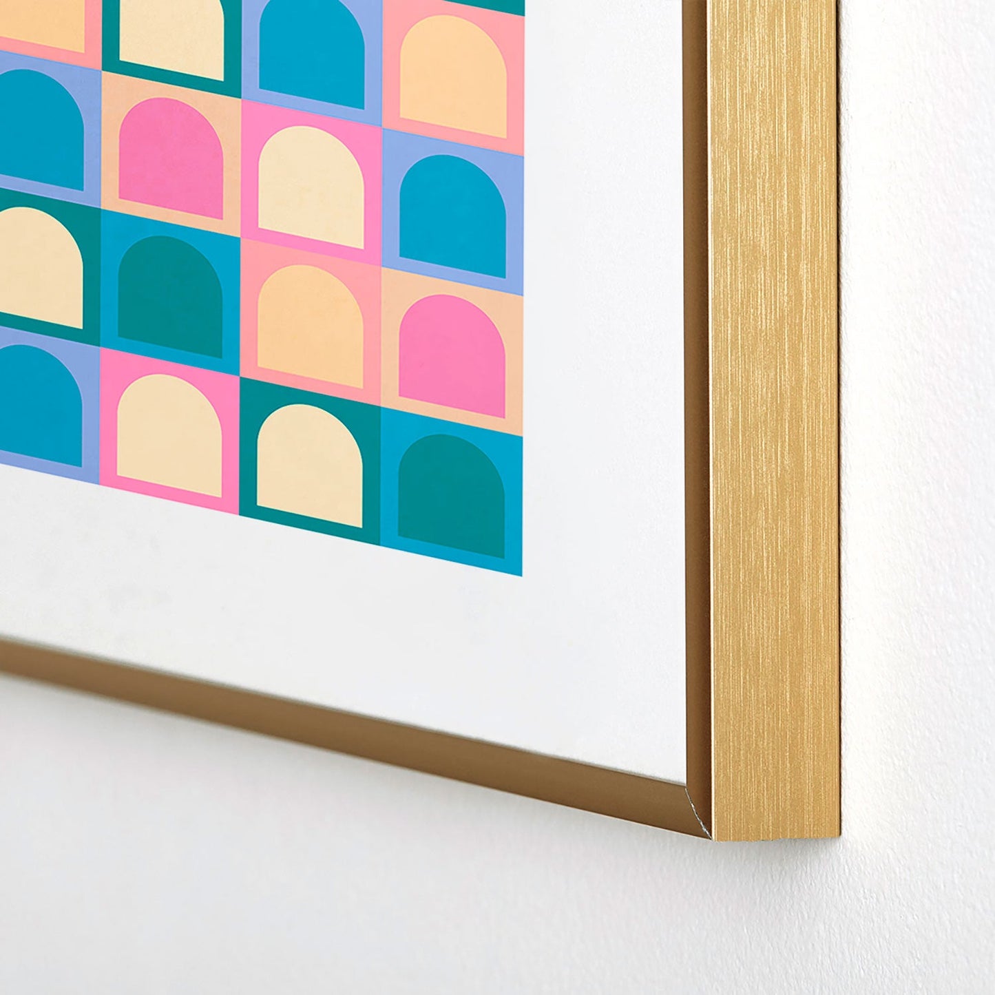 Colour Poems Checker Arches I Pastel Tones Metal Framed Art Print