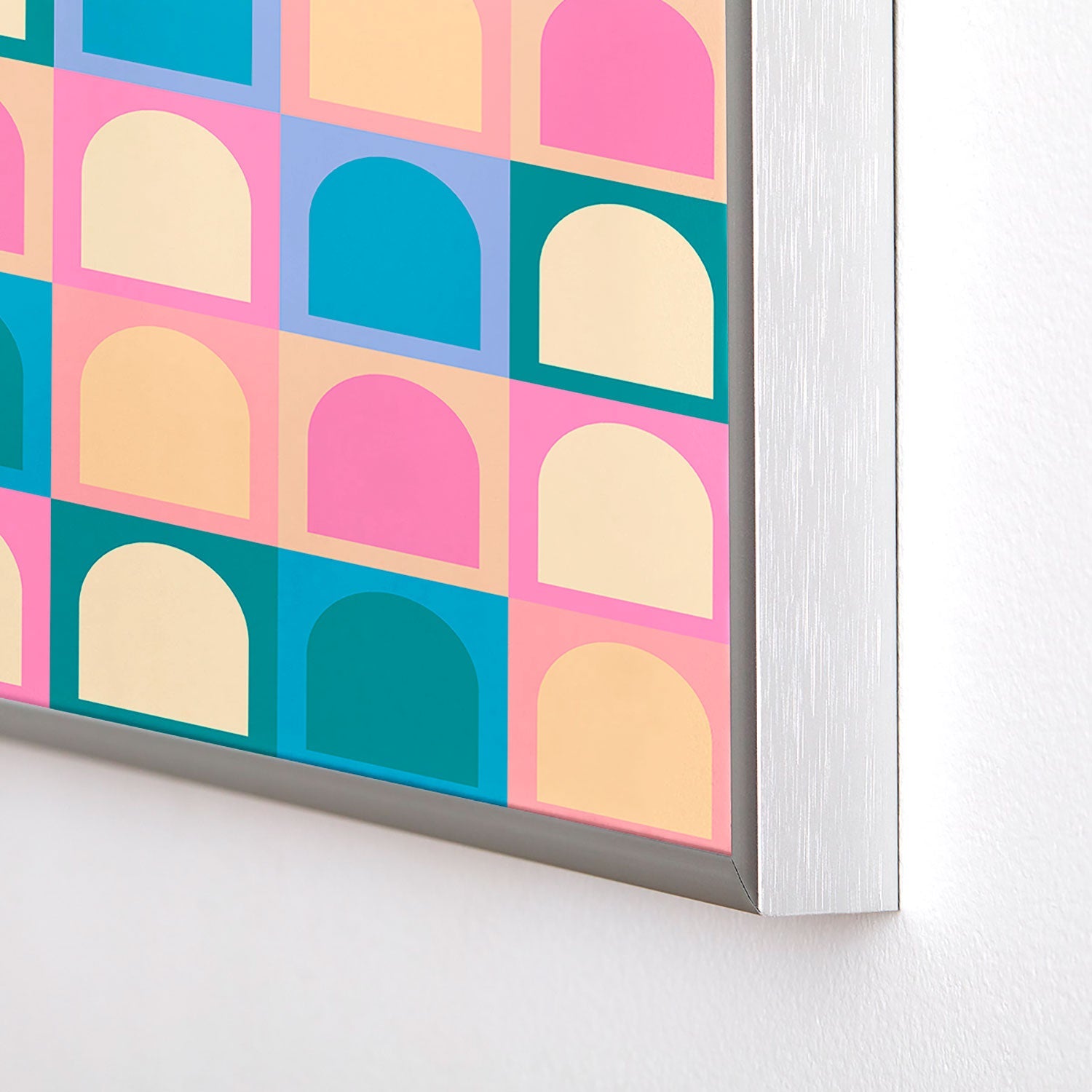 Colour Poems Checker Arches I Pastel Tones Square Metal Framed Art Print