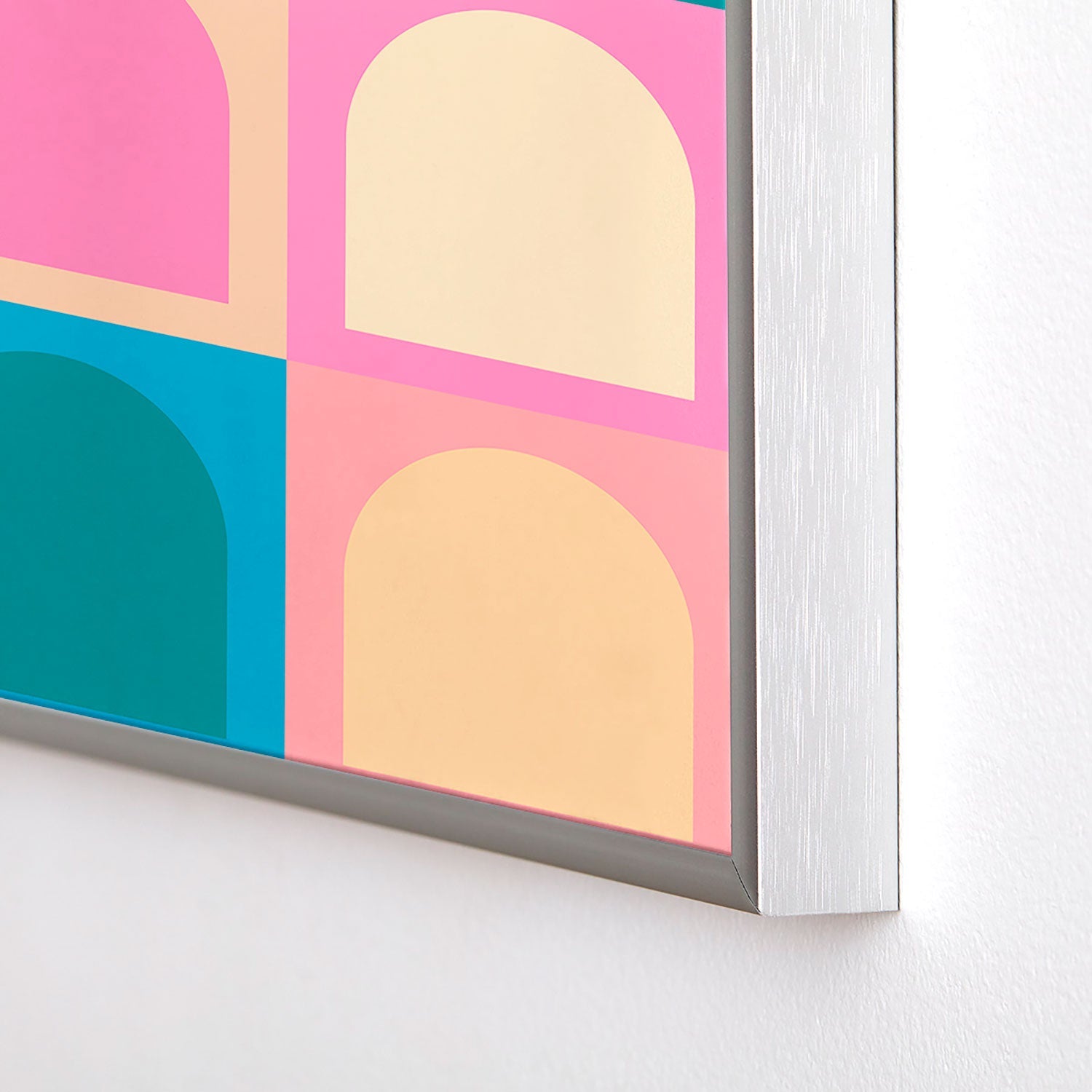 Colour Poems Checker Arches I Pastel Tones Square Metal Framed Art Print