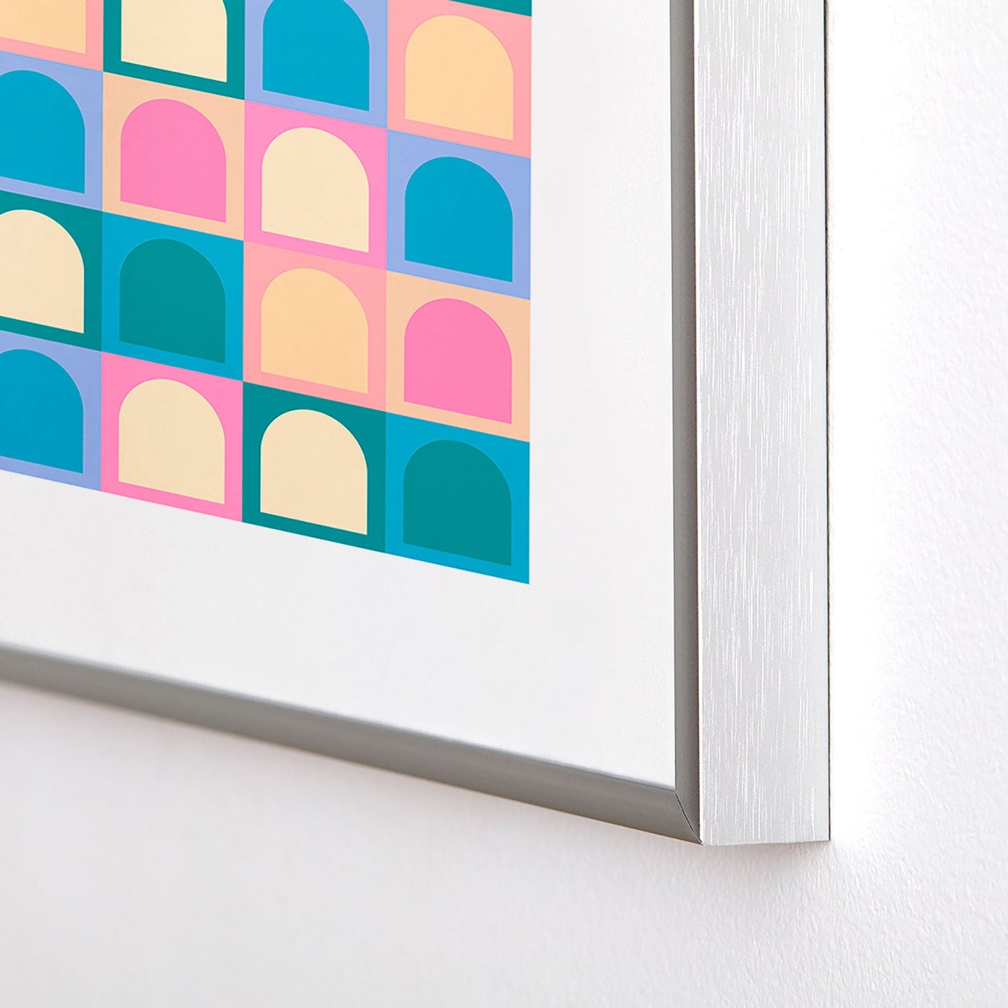 Colour Poems Checker Arches I Pastel Tones Metal Framed Art Print