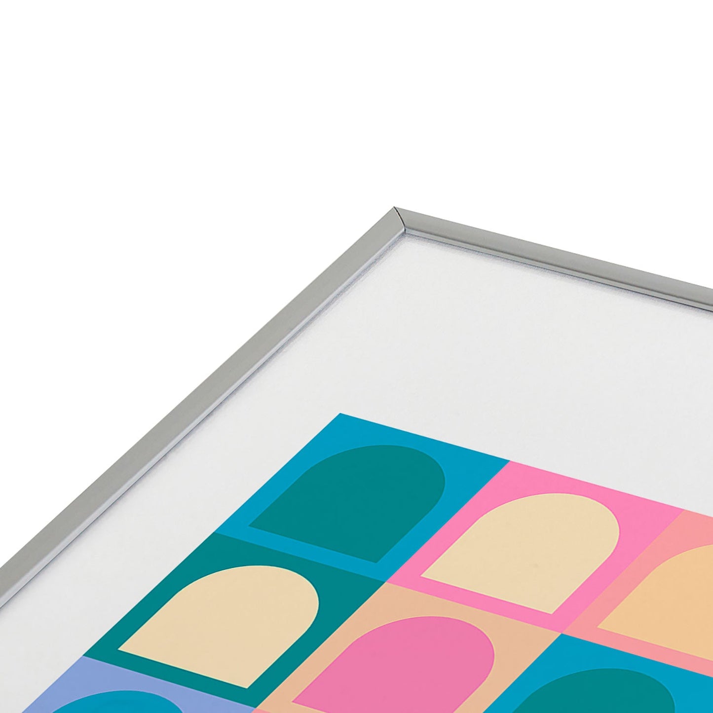 Colour Poems Checker Arches I Pastel Tones Metal Framed Art Print
