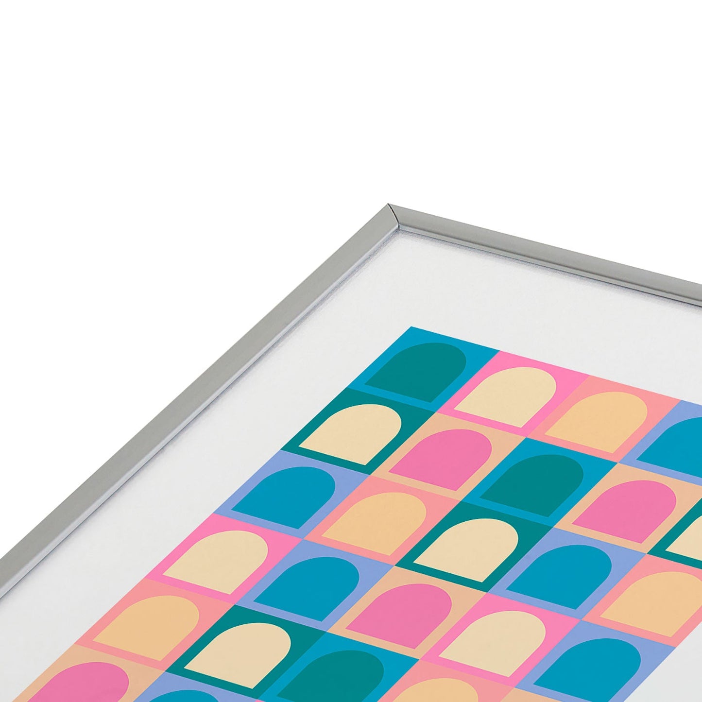 Colour Poems Checker Arches I Pastel Tones Metal Framed Art Print
