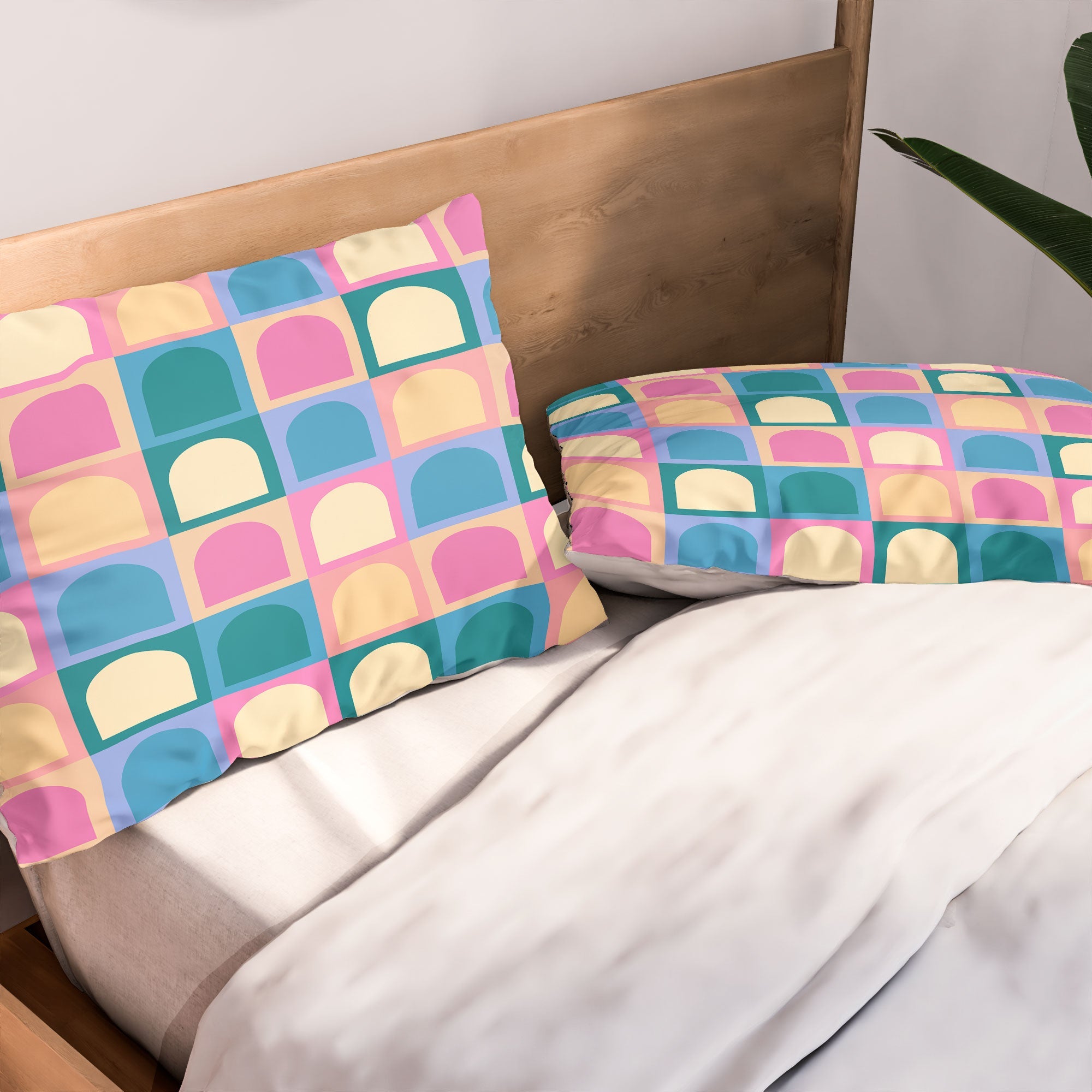 Colour Poems Checker Arches I Pastel Tones Pillow Shams