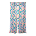 Colour Poems Checker Arches I Pastel Tones Sheer Window Curtain
