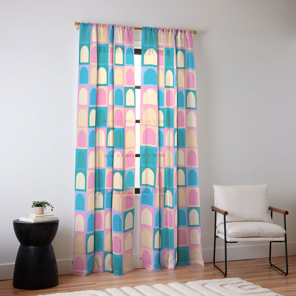 Colour Poems Checker Arches I Pastel Tones Sheer Non Repeat