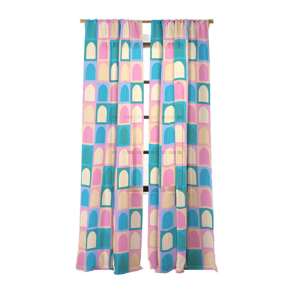 Colour Poems Checker Arches I Pastel Tones Sheer Non Repeat