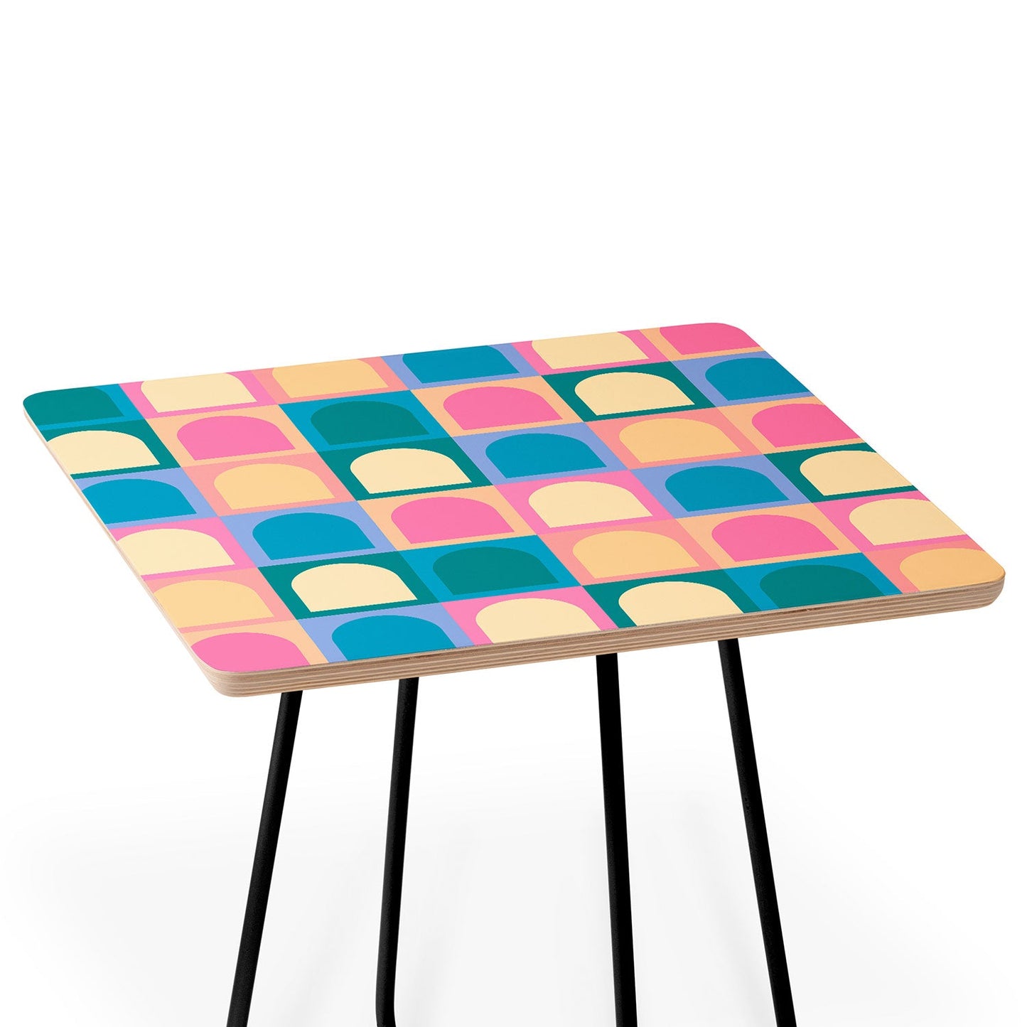 Colour Poems Checker Arches I Pastel Tones Side Table