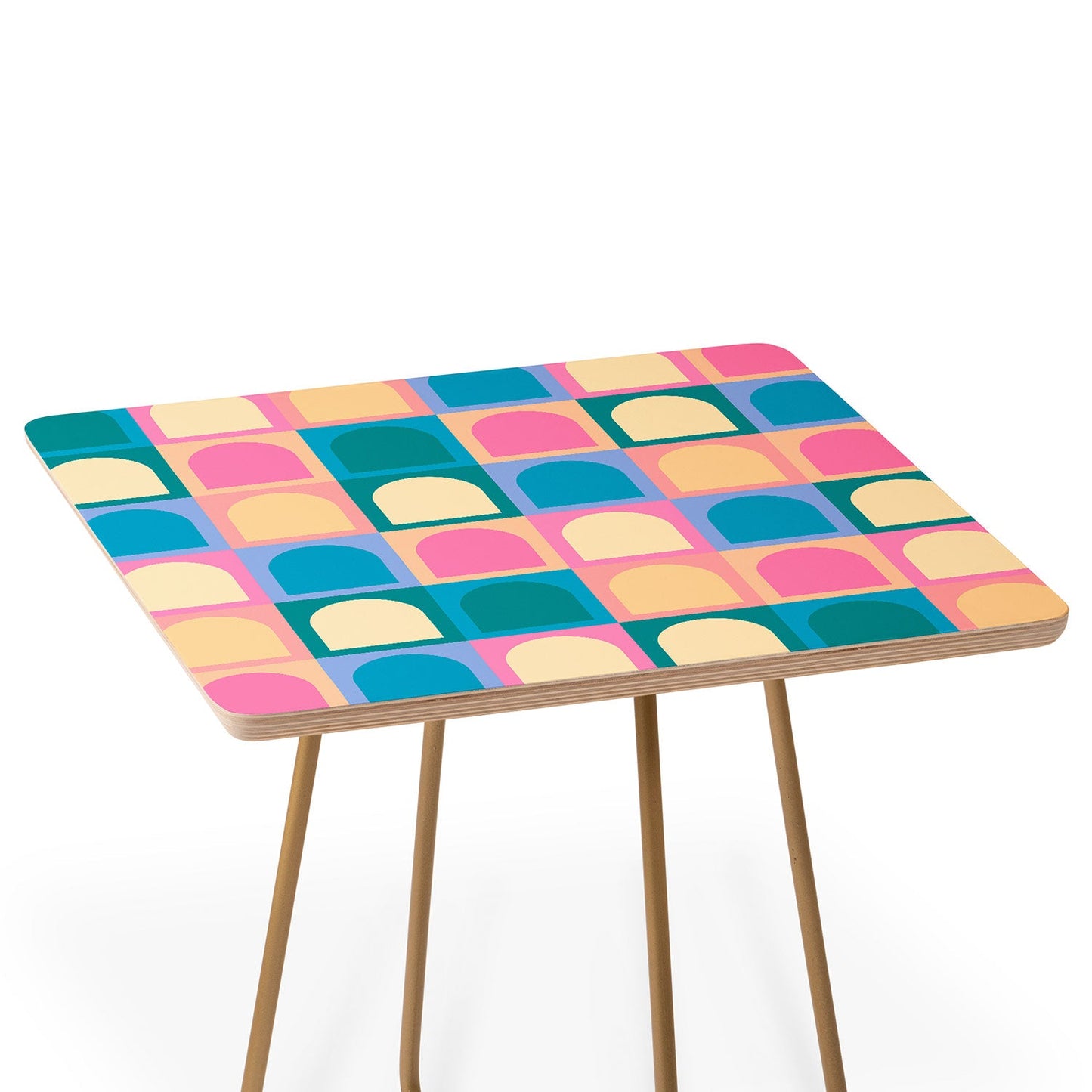 Colour Poems Checker Arches I Pastel Tones Side Table