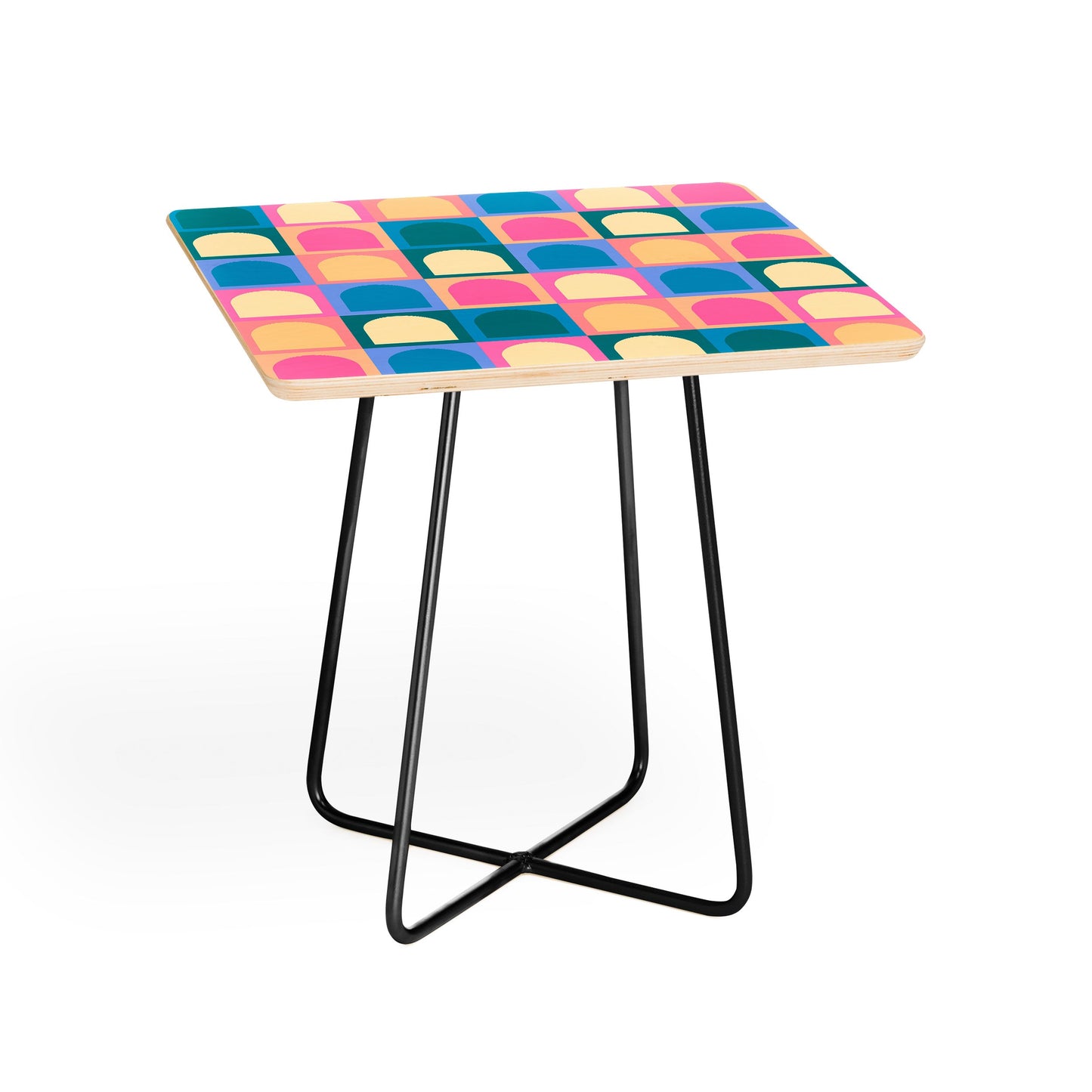 Colour Poems Checker Arches I Pastel Tones Side Table