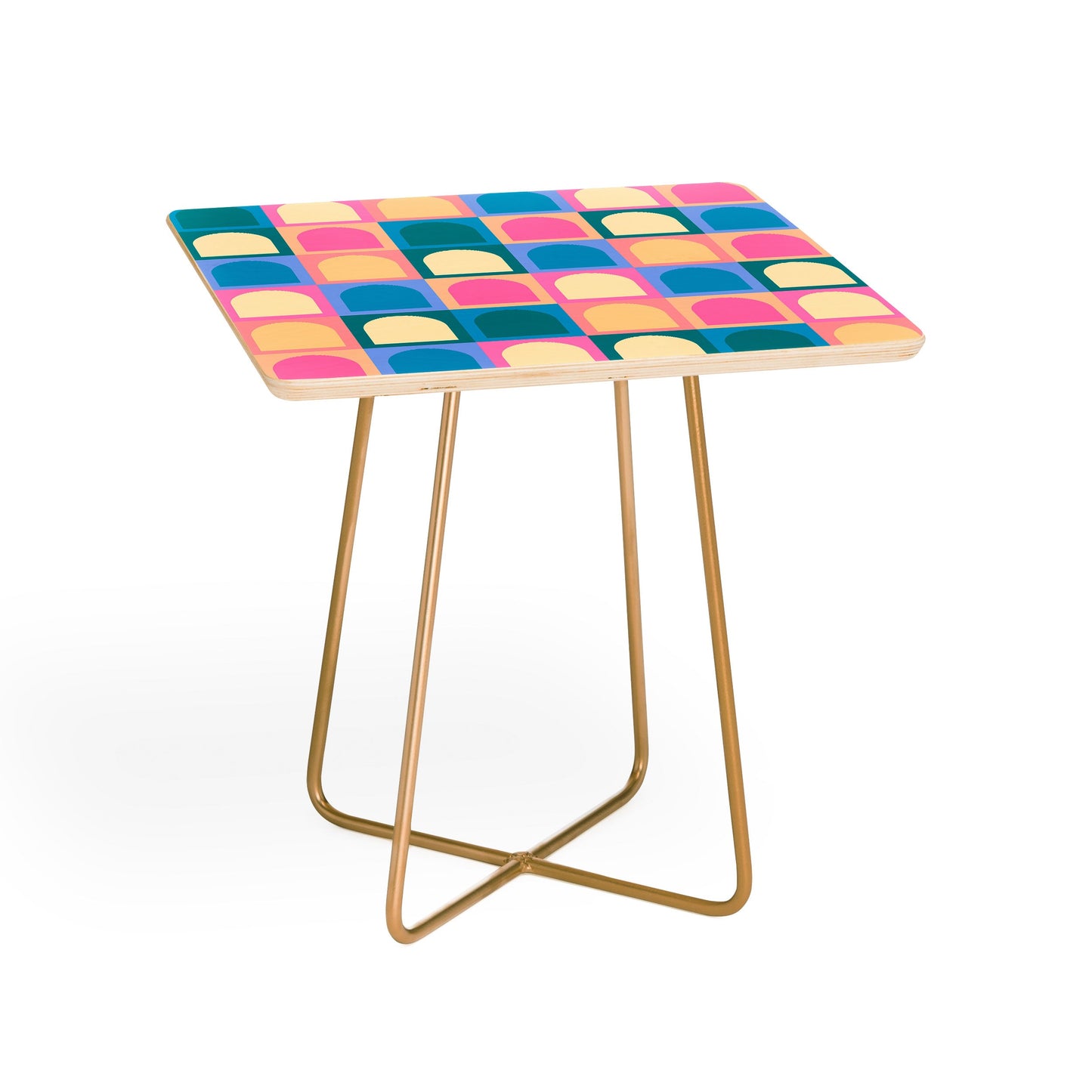 Colour Poems Checker Arches I Pastel Tones Side Table