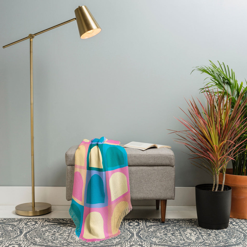 Colour Poems Checker Arches I Pastel Tones Throw Blanket