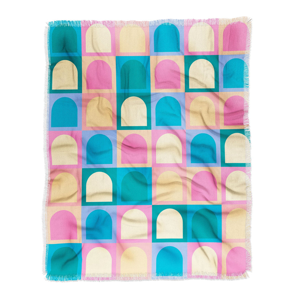 Colour Poems Checker Arches I Pastel Tones Throw Blanket