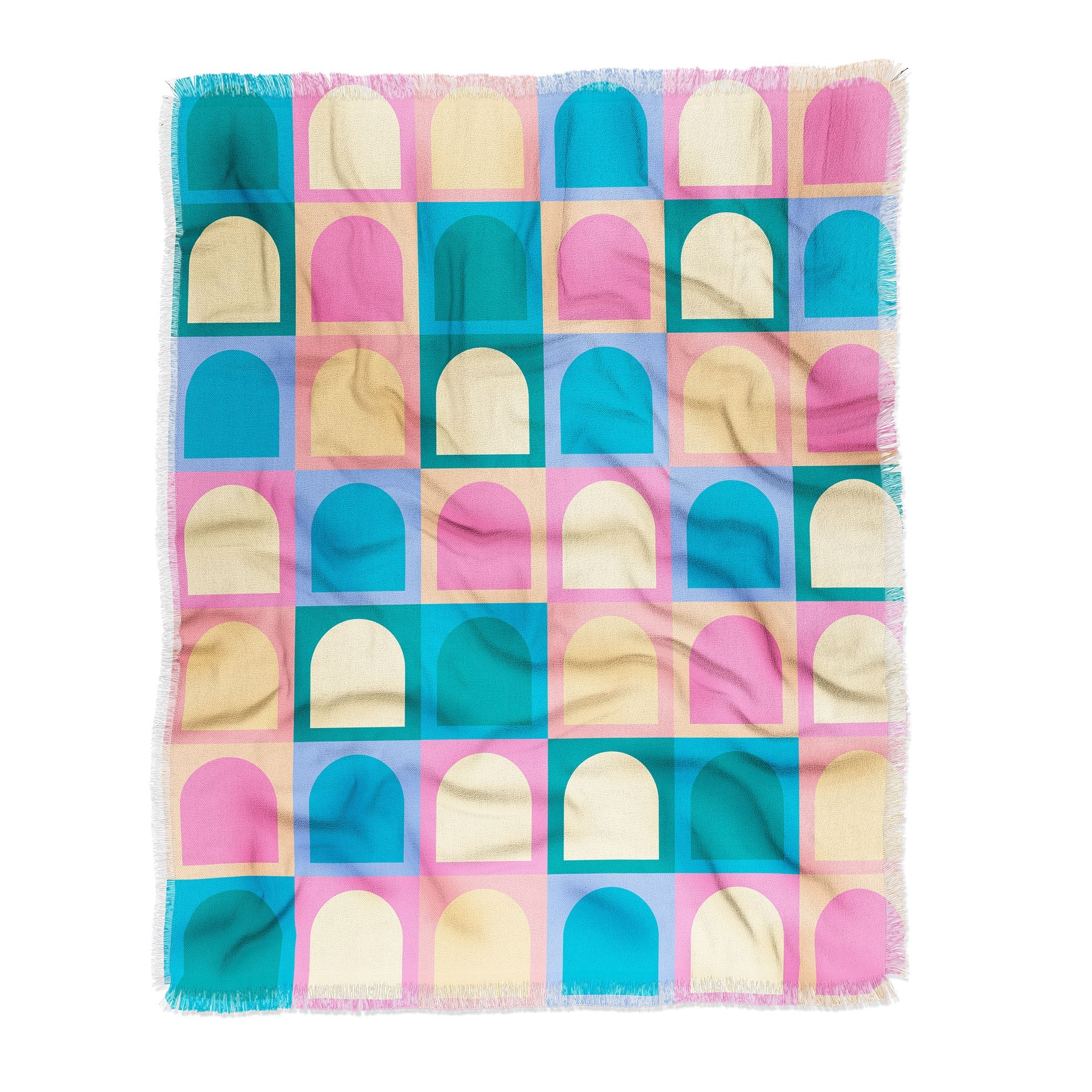 Colour Poems Checker Arches I Pastel Tones Throw Blanket