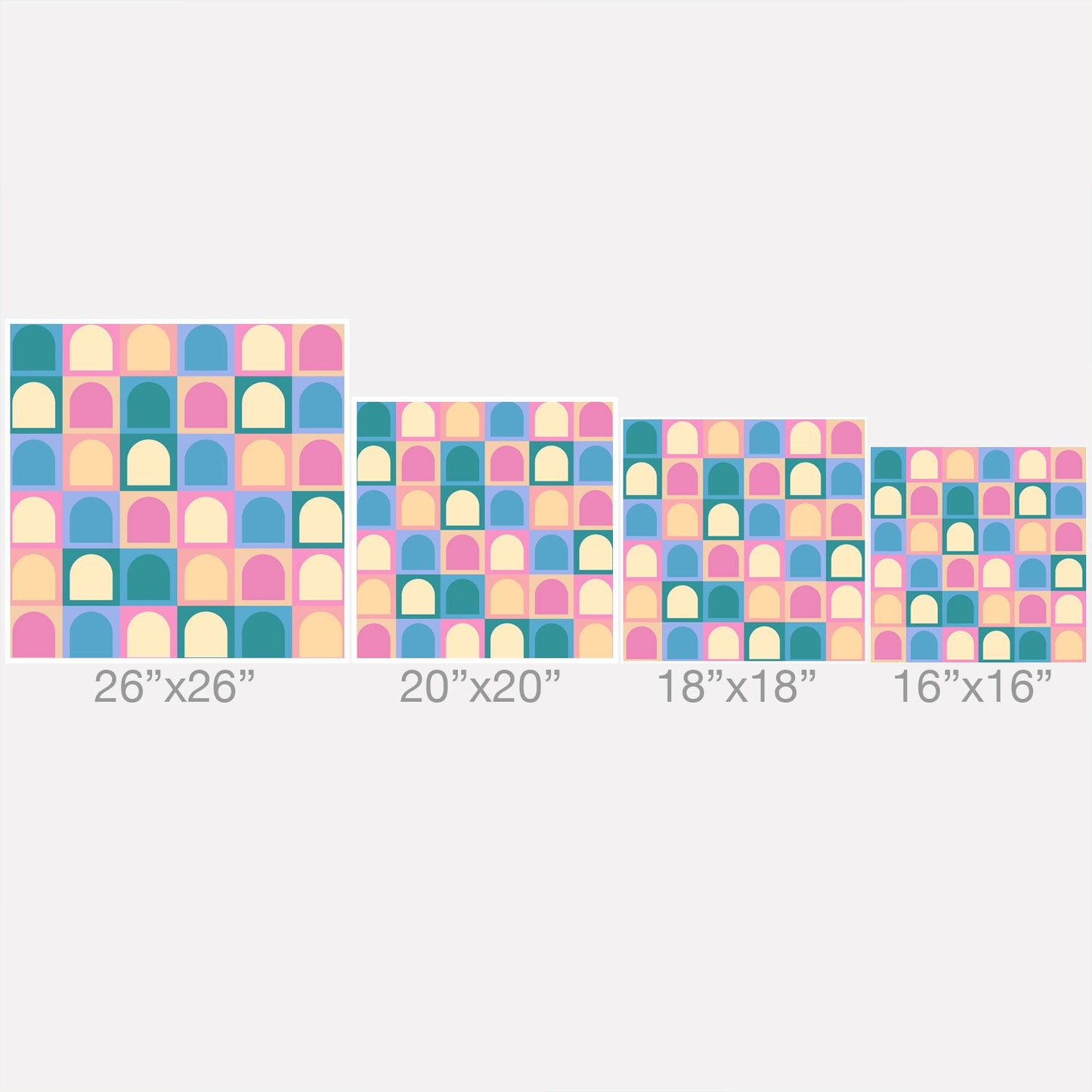 Colour Poems Checker Arches I Pastel Tones Outdoor Throw Pillow