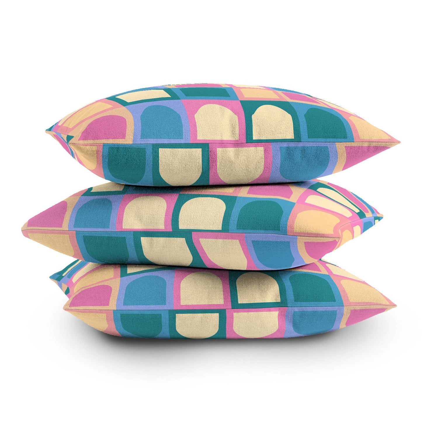 Colour Poems Checker Arches I Pastel Tones Outdoor Throw Pillow