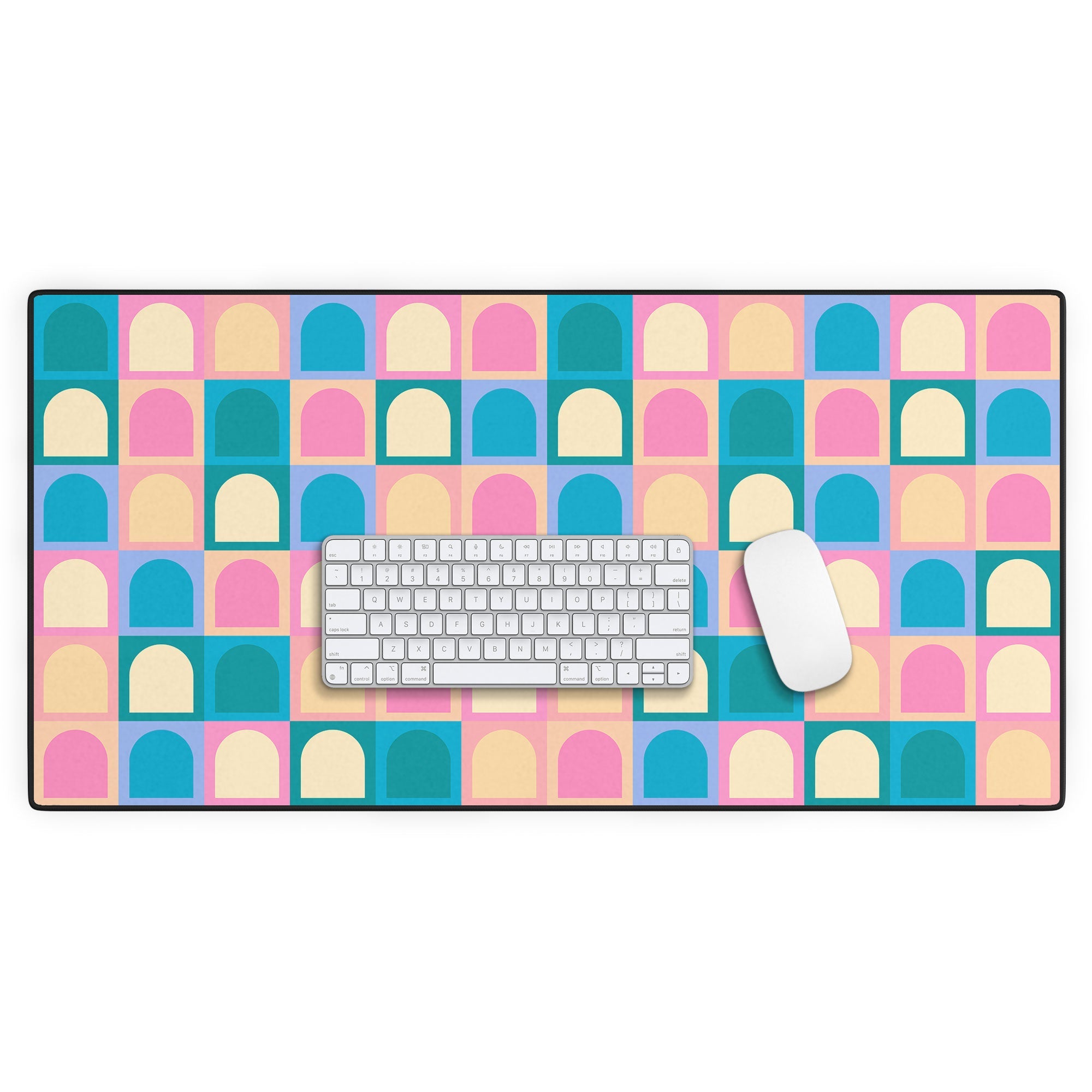 Colour Poems Checker Arches I Pastel Tones Desk Mat