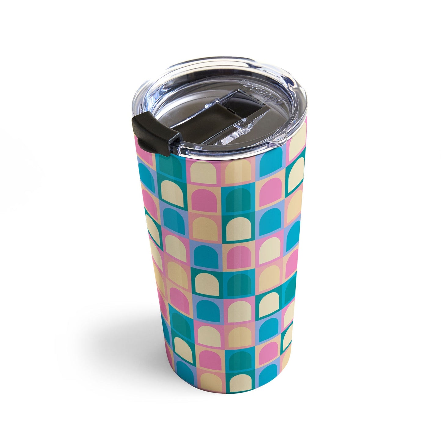 Colour Poems Checker Arches I Pastel Tones Travel Mug